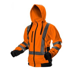 Výstražná bunda s reflexnými pruhmi 100% polyester oranžová XL/54
