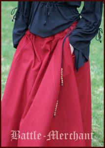 Mittelalterlicher Rock, weit ausgestellt, rot Baumwolle Mittelalterrock Wikinger LARP Rock Damen Kostüm Größe: XL