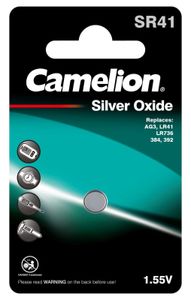 Camelion Knopfzelle,Uhrenbatterie SR41 / SR41W / G3 / 392 / LR41 / 192 1er Blister