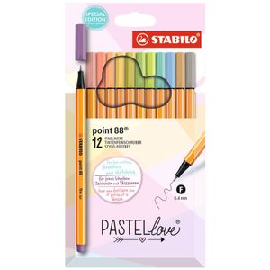 STABILO Fineliner point 88 Pastellove 12er Karton-Etui