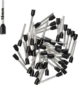 Afeld Elektro Aderendhülsen 1,50mm² schwarz isoliert Hülsenlänge 18mm Gesamtlänge 25,2mm 50 Stück für fein- und feinstdrähtige Leiter