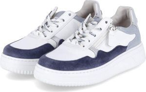 Gabor Damen Low Sneaker Weiß Blau Ledermix Größe: 38