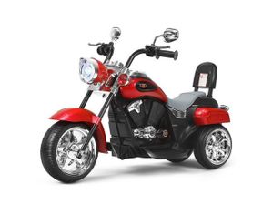 COSTWAY 6V elektrická motorka s nastaviteľným svetlometom zvukom a klaksónom Detská motorka pre deti od 3 rokov červená
