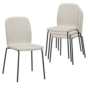 Jídelní židle Albatros sada 4 židlí ENNA, béžová - stohovatelná, pohodlná čalouněná židle - elegantní kuchyňská židle, židle do jídelny nebo k jídelnímu stolu, konferenční židle , Množství:4, Barva:béžová