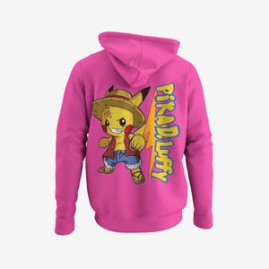 Nachhaltiger Bio Damen Hoodie Anime Pokemon One Piece Parodie Monkey D. Luffy