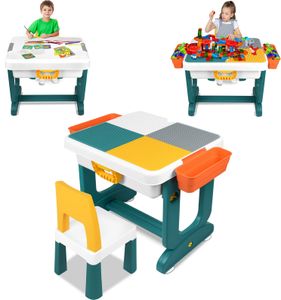 YARDIN Kindertisch mit Stühle Set 5-in-1 Kinder Tisch Stuhl Spieltisch mit 1 Stühlen Doppelseitiger Tischplatte Höhenverstellbarer Multifunktionaler Stauraum für Kindern Lern Spielen Kindermöbel YARDIN Kindertisch mit Stühle Set 5-in-1 Kinder Tisch Stuhl Spieltisch mit 1 Stühlen Doppelseitiger Tischplatte Höhenverstellbarer Multifunktionaler Stauraum für Kindern Lern Spielen Kindermöbel