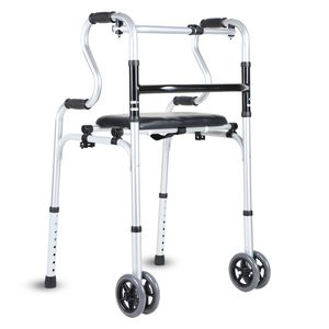 Lekki aluminiowy rollator Yakimz do 180 kg, pomoc w chodzeniu, pomoc w chodzeniu z regulacją wysokości, składany i lekki, 4 koła