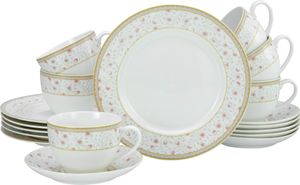 CreaTable, 17527, Emilia Creme Weiss, Kaffeeservice 18-tlg, Porzellan CreaTable, 17527, Emilia Creme Weiss, Kaffeeservice 18-tlg, Porzellan