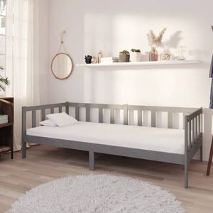 Maison Exclusive Denní postel s matrací 90 x 200 cm šedá masivní borové dřevo
