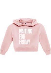 Mister Tee Uni Hoodie Kinder Waiting For Friday Cropped Hoody MTK010 Rosa Pink 134/140