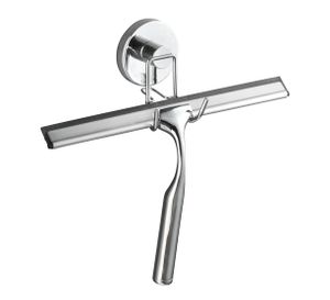 WENKO Vacuum-Loc® stěrka na sprchu - koupelnová stěrka, upevnění bez vrtání, ocel, 25 x 16 x 2 cm, chrom