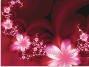 ARTland Wandbild Alu für Innen & Outdoor Girlande aus Blumen Größe: 60x45 cm