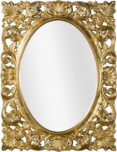 Casa Padrino Luxus Barock Wandspiegel Gold 73 x 6 x H. 95 cm - Wohnzimmer Spiegel - Garderoben Spiegel - Barock Spiegel