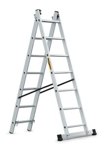 Drabest - Aluminium-Leiter - 2-teilig 2x7 Stufen, Belastbarkeit 150kg