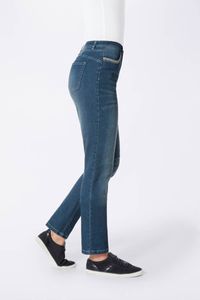 WITT WEIDEN Damen Jeans mit Stickerei, blau-used, Größe:36