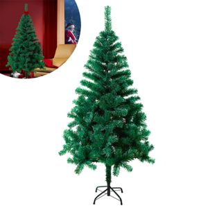 LZQ 150cm vánoční stromek Umělý jedlový stromek Deco vánoční stromek Zelený PVC umělý stromek včetně kovového stojanu