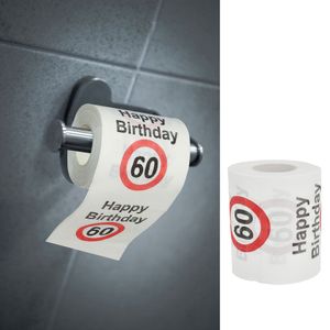 Toilettenpapier "Happy Birthday 60" 60. Geburtstag 24 Meter 2-lagig Klopapier Motivpapier Rollen Toilette WC-Papier 180gr/qm
