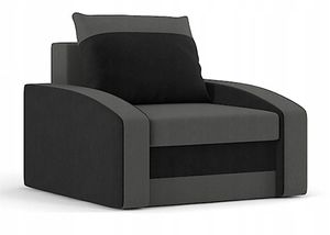 Sessel HEWLET Seßel - Farben zur Auswahl - klassische Sessel für Wohnzimmer, minimalistisches Design STOFF HAITI 14 + HAITI 17 Grau&Schwarz