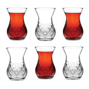 Pasabahce Timeless Türkische Teegläser Teeglas Tee Glas 6er-Set 155ml Caybardagi 42881 Rund
