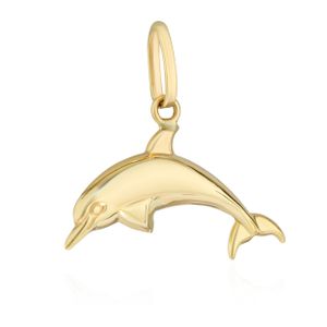 NKlaus Kettenanhänger Delfin 333 Gelb gold 8 Karat 18x10mm Talisman Amulett Anhänger 14370
