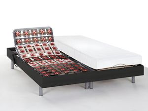 Relaxbett elektrisch - Latexmatratzen - CASSIOPEE III von DREAMEA - mit OKIN-Motor - 2 x 80 x 200 cm - Schwarz