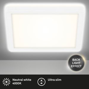 LED Panel Deckenleuchte Ultraflach 12W Weiß 4000K Quadratisch Briloner