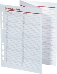 bsb 02-0570 Ersatzkalendarium "Manager" A5 Jahresübersicht
