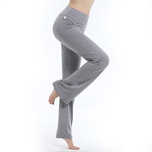 Damen Stretch Yogahosen mit hoher Taille Tanzhose Jogginghose,Farbe: Hellgrau,Größe:S