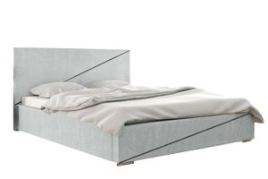 FURMEB24 - LOU 200 x 200 cm - Posteľ Boxspring s matracom a dvoma zásuvkami - Čalúnená posteľ s dreveným rámom - Manželská posteľ s vysokým čelom - Magic Velvet - Svetlosivá