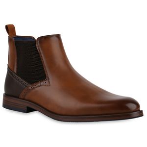 VAN HILL Herren Chelsea Boots Stiefel Klassische Schuhe 840532, Farbe: Tan, Größe: 42