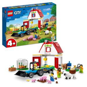 LEGO 60346 City Bauernhof mit Tieren, und Spielzeug-Traktor mit Anhänger