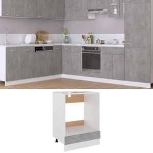 Herdumbauschrank Schrank für Küche Betongrau 60x46x81,5 cm Spanplatte1630