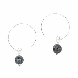 Earth Song Jewelry - Ohrringe aus Sterlingsilber mit schwarzem Mondstein  Edelstein - Schmuck