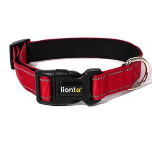 lionto Hundehalsband, (S) verstellbare Länge 30-40cm, rot