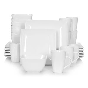 vancasso Tafelservice »SOHO« 32-tlg. Porzellan Teller Set, Kombiservice Tafelset mit Kaffeetassen, Müslischalen, Weiß