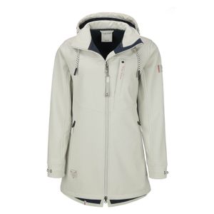 Dry Fashion Damen Softshellmantel Rerik - Softshelljacke Outdoor-Jacke Mantel Softshell in Cremeweiß Größe 38