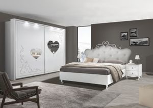Schlafzimmer-Set "Salvina" in weiß, 4-teilig