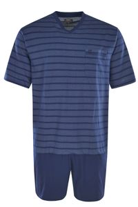 Hajo Klima Light Schlafanzug Shorthose mit zwei Hosentaschen, Brusttasche mit Logostickerei, Elastischer V-Ausschnitt