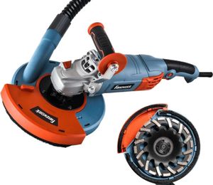 FANZWORK 1750W/180mm Betonschleifer Set, 7.500 min-1 Umdrehung, inkl. Premium180mm Diamantschleiftopf, Absaughaube, L-Förmiger Griff - Ideal für Beton, Estrich und Fliesenkleber Schleifen