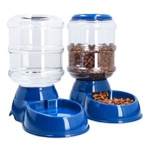 Navaris Futterspender und Wasserspender für Haustiere - Set zur Fütterung von Hund und Katze - Futterstation Futterautomat für Trockenfutter