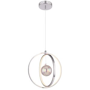 LED Hängeleuchte, Glas Kugel-Design, Chrom, 40 cm
