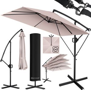 KESSER® Ampelschirm Holly Sonnenschirm Rechteckig mit und ohne LED Solar inkl. Abdeckung + Windsicherung mit Kurbel | Kurbel-Schirm mit Ständer UV-Schutz Aluminium Wasserabweisend Ø350cm Gartenschirm KESSER® Ampelschirm Holly Sonnenschirm Rechteckig mit und ohne LED Solar inkl. Abdeckung + Windsicherung mit Kurbel | Kurbel-Schirm mit Ständer UV-Schutz Aluminium Wasserabweisend Ø350cm Gartenschirm