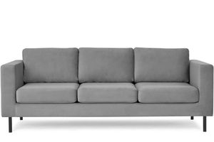 Konsimo Sofa 3 Personen universelles Design "TOZZI", Grau, Stoff/Holz/Metall, Loft, 210x84x86 cm