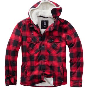 Bunda Brandit Lumberjacket hooded red/black - M