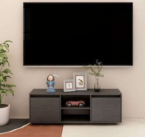 vidaXL TV-Schrank Grau 110x30x40 cm Massivholz Kiefer