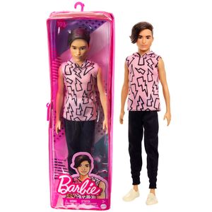Mattel DWK44, HBV27 - Barbie Ken Fashionistas Pink Hoodie (Rooted Hair)