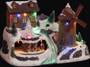 Weihnachtsdorf Windmühle, mit LED-Beleuchtung Weihnachtsdorf Windmühle, mit LED-Beleuchtung