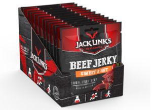 Jack Link's Beef Jerky Sweet & Hot 12x70g Trockenfleisch Rinder Fitnesssnack