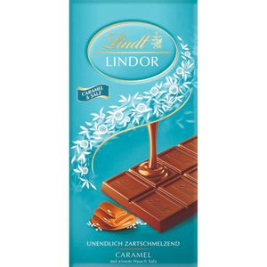 Lindt Lindor Caramel und Salz Schokolade mit Fleur de Sel 100g