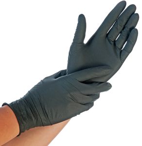 HYGOSTAR Nitril-Handschuh EXTRA SAFE M schwarz puderfrei 100 Stück